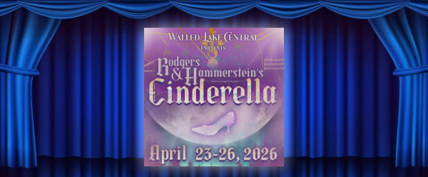 Walled Lake Central Proudly Presents Rodgers and Hammerstein's Cinderella. April 23-26, 2026 Logo